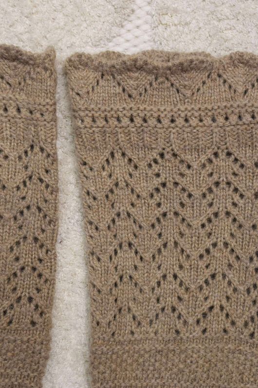 Pointelle Knit Slouch Socks Camel